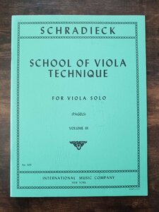送料無料 ヴィオラ楽譜 ヘンリ・シュラディーク：ヴィオラ技巧教本 Vol.3 教則本 練習曲