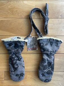 【希少　2013 FW】 Engineered Garments ミトン　グローブ　手袋　M エンジニアドガーメンツ ウール　ボア　レザー　花柄　カナダ製