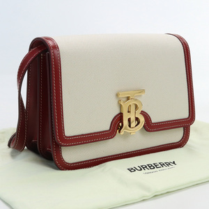 【78時間10名様限定！10%OFF】中古良品バーバリーBURBERRY スモール TBショルダーバッグ キャンバス ランク：A us-2 レディース