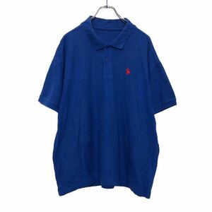 半袖 ロゴ ポロシャツ XL位 ブルー ビッグサイズ 古着卸 アメリカ仕入 a508-5551