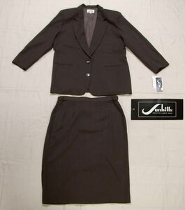 ■タグ付新品:大きいサイズ茶系スカートスーツ 日本製15BR　　　 DmS45