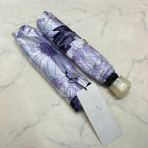 未使用 INTER PLANET 折りたたみ傘 雨傘 レディース 紫 パープル コンパクト 55㎝ 花柄