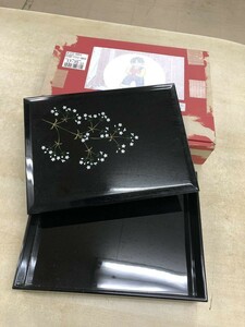 FJ0701 漆器 輪島塗 螺鈿細工 漆芸 お盆 会津塗 会津 菓子器