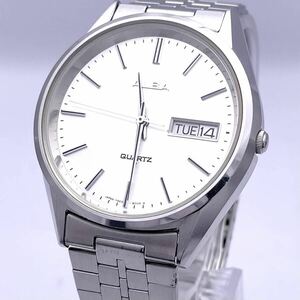 SEIKO セイコー ALBA アルバ Y563-8030 腕時計 ウォッチ クォーツ quartz デイデイト 銀 シルバー P478