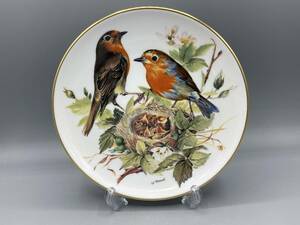 限定品 ドイツ WWF ヨーロッパコマドリ 鳥 野鳥 世界自然保護基金 飾り皿 絵皿 皿 ⑩ 22金 ロビン (793)