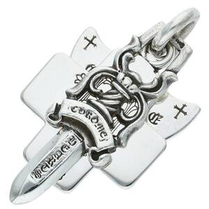 クロムハーツ Chrome Hearts 3TRINKETS/スリートリンケッツペンダント シルバーネックレストップ 中古 OM10