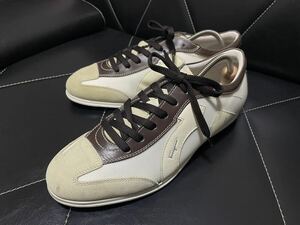 使用感少 Salvatore Ferragamo フェラガモ Z18U 7.5≒25.5cm レザーシューズ レザースニーカー メッシュ コンビ マルチカラー ガンチーニ