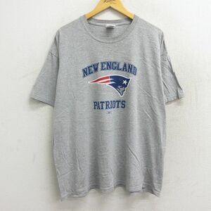 XL/古着 半袖 ビンテージ Tシャツ メンズ 00s NFL ニューイングランドペイトリオッツ リーボック 大きいサイズ クルーネック グレー 霜