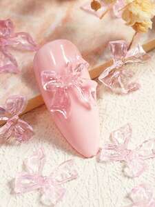 ネイル デコレーション 30 個かわいいキャンディピンクの弓ネイルチャーム 3 樹脂ジュエリーネイルアート装飾アクセサリーペナント