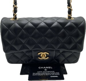 シャネル CHANEL チェーンショルダーバッグ ブラック ゴールド金具　商品管理番号120555