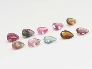 10月誕生石 綺麗なトルマリン 4x6mmペアシェイプのロット 10ケで3.29ct