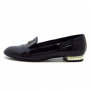 シャネル CHANEL フラットシューズ 36 C G30757 ココマーク エナメル（レザー） 黒 レディース パール/オペラパンプス 靴