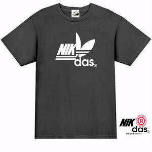 【NIKdas黒L】ナイダスTシャツ面白いおもしろパロディネタプレゼント送料無料・新品
