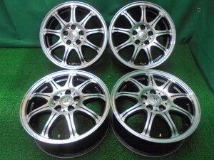 d93◆ミルア トランステック アルミホイール◆YFC MILUA 15×6J +43 5H PCD100 中古アルミ4本セット