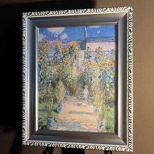 キャンバスプリントアート モクロード・モネ ヴェトゥイユの画家の庭 絵画 額付き インテリア