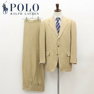 ◆POLO RALPH LAUREN ポロ ラルフローレン リネン100％ セットアップ スーツ ベージュ A6/79