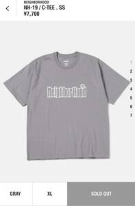 2022SS NEIGHBORHOOD NH-19 / C-TEE.SS XL GRAY / TEE ネイバーフッド Tシャツ 半袖シャツ 灰 新品