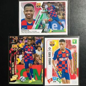 (RC) Ansu Fati / 2019-20 PANINI Megacracks MGK ESTE LaLiga ルーキーカード & ステッカー 3枚セット！ ファティ バルセロナ ブライトン