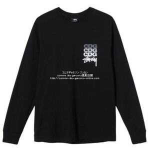 ■激レア■コムデギャルソンCDG×ステューシー限定長袖Tシャツ-STSSY40周年記念-■Mサイズ■黒■新品タグ付き■正規品