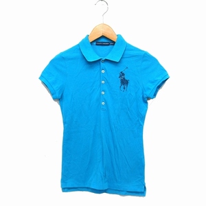ラルフローレン RALPH LAUREN 国内正規品 ポロシャツ 半袖 ビッグポニー 綿 鹿の子 S ブルー 青 /FT34 レディース