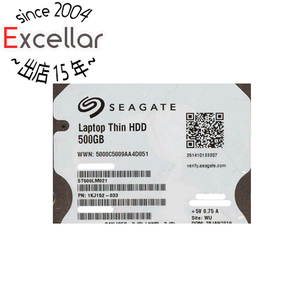 【中古】SEAGATE ノート用HDD 2.5inch ST500LM021 500GB 7mm 15000～16000時間以内 [管理:1050022582]