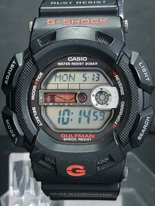 CASIO カシオ G-SHOCK ジーショック GULFMAN ガルフマン G-9100-1 メンズ デジタル 腕時計 ブラック ラバーベルト ステンレス 電池交換済み