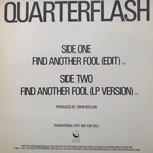 ◆ Quarterflash - Find Another Fool◆12inch US盤 Promo ベストヒットUSA系!!
