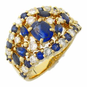 ジュエリー サファイア ダイヤ リング ブランドオフ JEWELRY K18（イエローゴールド） リング・指輪 K18 中古 レディース