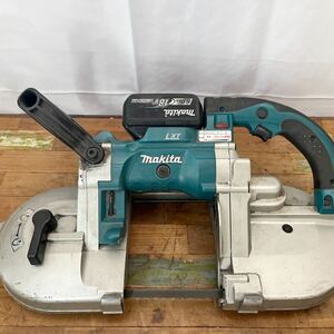 ●D204 makita マキタ 充電式 ポータブルバンドソー PB180D バッテリー付　動作品