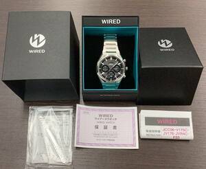 【＃8544】☆美品☆SEIKO セイコー WIRED ワイアード SOLAR クロノグラフ VR42-KMH0 ソーラー腕時計　※箱付き 可動品※