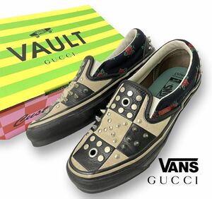 GUCCI x VANS VAULT Og Classic Slip-O Gucci Check Stud Black VN000CBZBMA1グッチ x バンズ コラボ スリッポンシューズ スタッズ 正規品