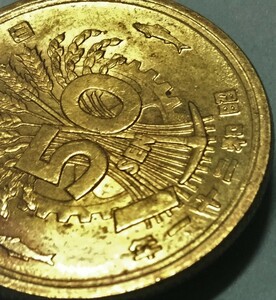 C119　【エラーコイン・稲穂に太くて長い根】　昭和21年　大型50銭黄銅貨
