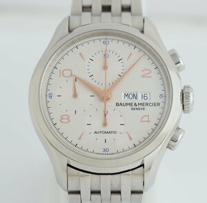 BAUME＆MERCIER ボーム＆メルシェ クリフトン クロノグラフ SS MOA10130 メンズ オートマ［30198］