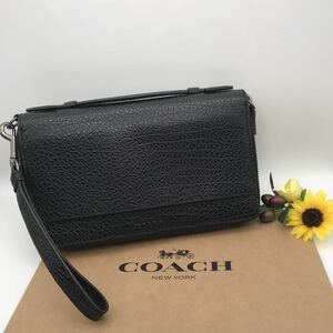 COACH 長財布 ★大人気★ ダブルジップ トラベル オーガナイザー ブラック レザー 新品