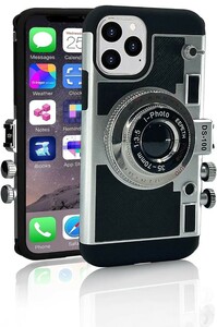 f187 Mscomft パリのエミリー 携帯電話ケース、iPhone 14 plus 用ビンテージカメラフォンケース、3Dヴィンテージカメラ ストストラップ付