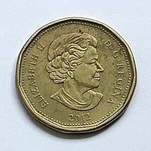【希少品セール】カナダ エリザベス女王肖像デザイン 1ドル硬貨 2012年 1枚