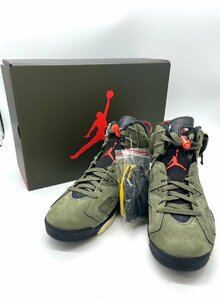 ●極美品 Nike ナイキ Travis Scott×AiR Jordan 6 Retro CN1084-200 ミディアムオリーブ 27,5cm