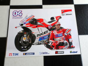 【Moto GP】ドゥカティ デスモセディチGP16 アンドレア・ドビツィオーソ ポスター（A4サイズ） ＃4 Ducati Desmosedici andreadovizioso