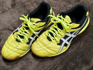 アシックス Asics CALCETTO フットサル 体育館シューズ ゴム劣化あり USED