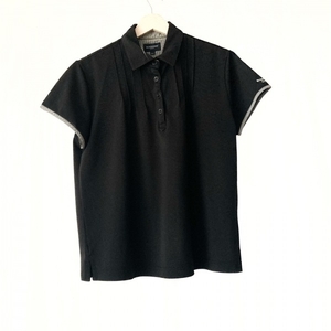バーバリーゴルフ BURBERRYGOLF 半袖ポロシャツ サイズLL - 黒×白 レディース チェック柄 トップス
