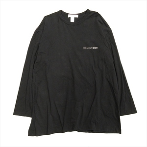 22ss コムデギャルソンシャツ COMME des GARCONS SHIRT ビッグシルエット ロゴ プリント ロング Tシャツ 長袖 L 黒 ブラック メンズ