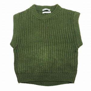 20SS クリスタセヤ CristaSeya Linen Ribbed 3yarns Gilet リネン リブ ニット ジレ ベスト ローゲージ ノースリーブ セーター