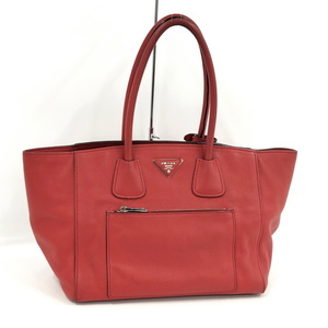 【中古】PRADA ヴィッテロ フェニックス ハンドバッグ レザー レッド