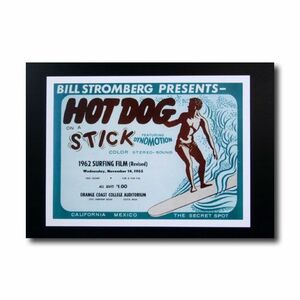 サーフムービーポスター L-19 「HOT DOG ON A STICK」 サイズ：21.5×29cm アメリカ雑貨 アメリカン雑