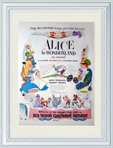 【ビンテージ】『不思議の国のアリス』1950年代 ポスター A2サイズ ◆ ディズニー レトロ アンティーク 広告 複製 ライフマガジン