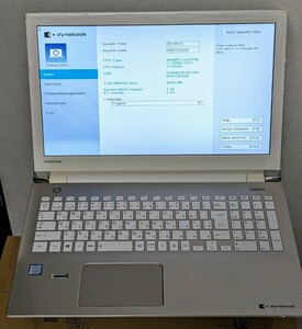 TOSHIBA 東芝 ノートパソコン Core i7 7500U メモリ8GB ジャンク HDDなし　dynabook T75 T75/CG PT75CGP-BJA2 [サテンゴールド]