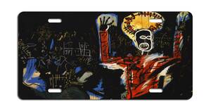 LPB03-ジャン＝ミシェル バスキア Basquiat ナンバープレート Number plate ライセンスプレート License plate ブリキ看板 レトロ 雑貨