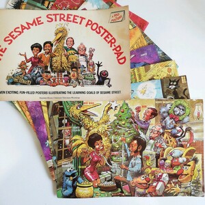 【ジャンク】THE SESAME STREET POSTER-PAD セサミストリート ポスターパッド レトロ 昭和 / 良品専科レトロ