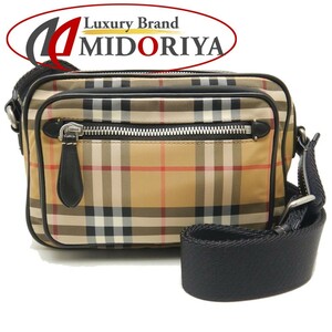 BURBERRY バーバリー 8005524 ショルダーバッグ ノバチェック ナイロン xレザー アンティークイエロー/251098【中古】