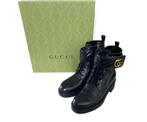 美品＊現行モデル＊GUCCI グッチ ダブルG付き ウィメンズ アンクルブーツ 37 670397